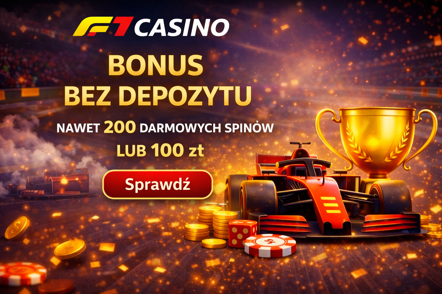 F1 Casino bonus bez depozytu